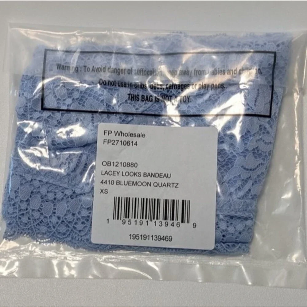 NWT Free People Lacey Looks Bandeau Light Blue - Picture 7 of 7